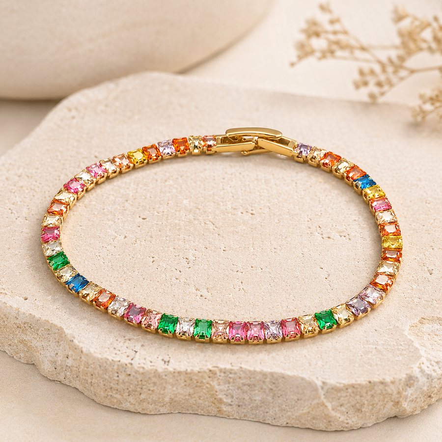Rainbow Tennis Bracelet by Studio Liora